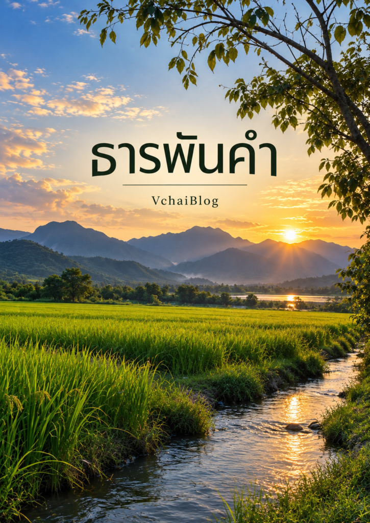 ปกหนังสือ นวนิยาย ธารพันคำ โดย VchaiBlog
